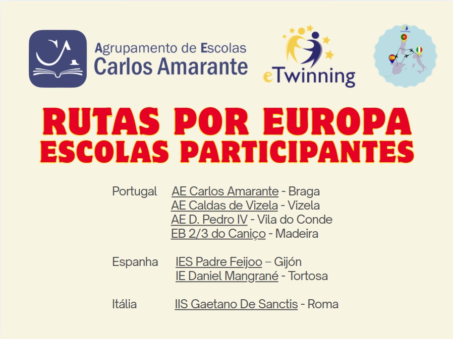 Projeto eTwinning “Rutas por Europa” promove encontro online de alunos portugueses, espanhóis e italianos