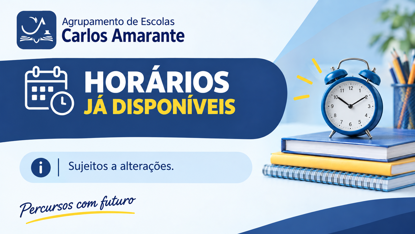 📢 Horários das turmas disponíveis!