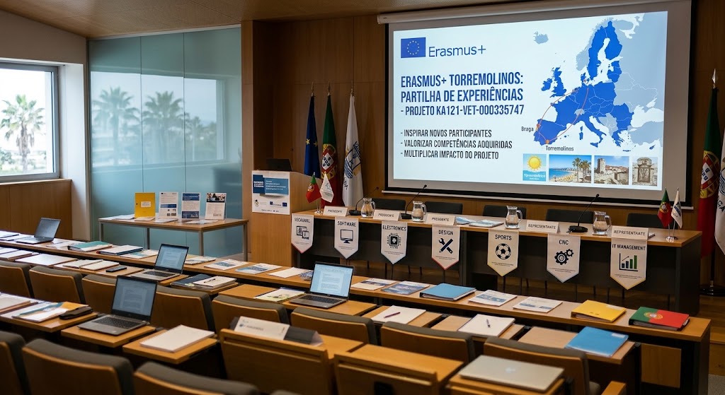 Alunos partilham a experiência do Erasmus+ em Torremolinos com as turmas do 10.º ano